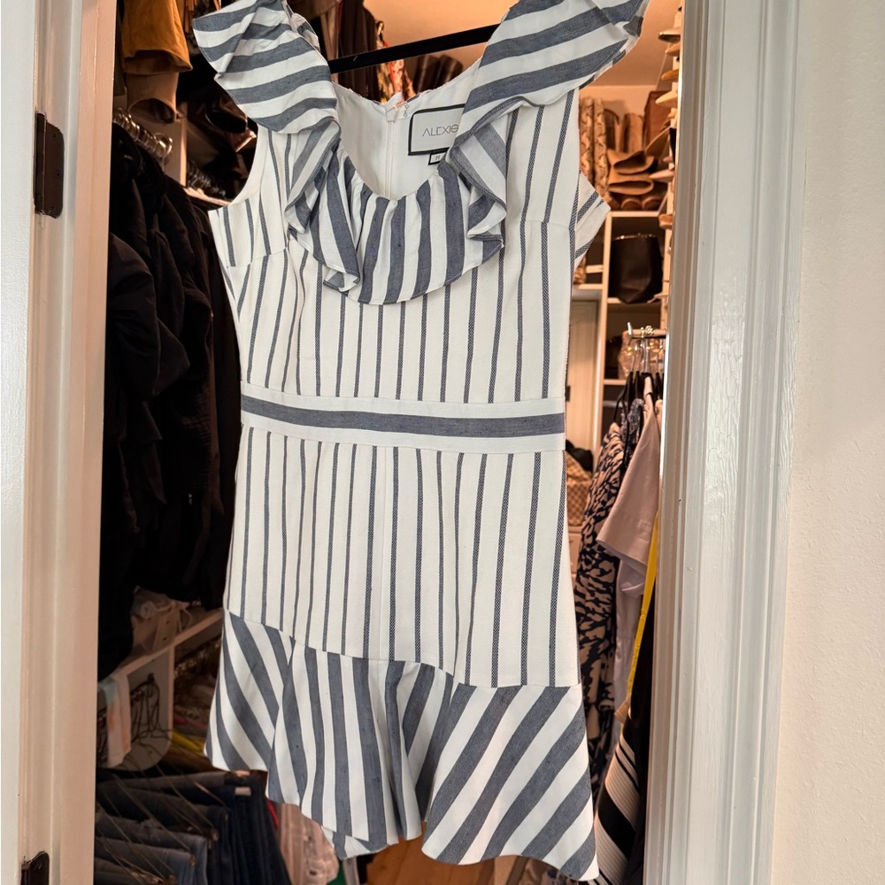 Alexis Navy and White Striped Dress